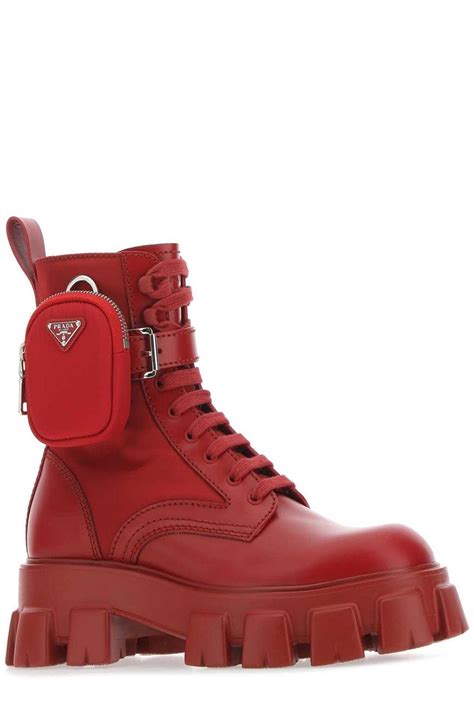 prada red boots|Prada combat boots sale.